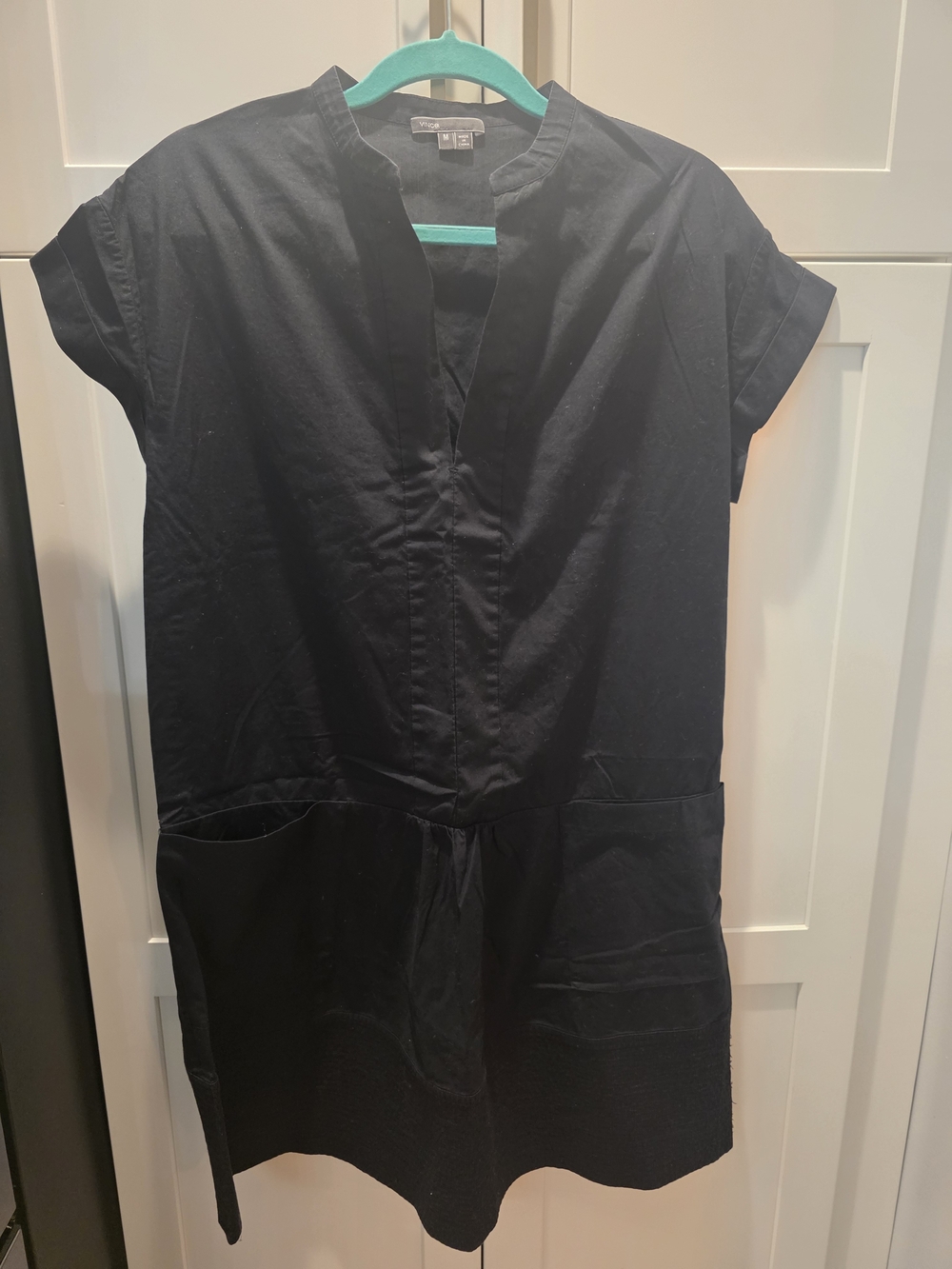 Vince Black Short-Sleeve Mini Dress